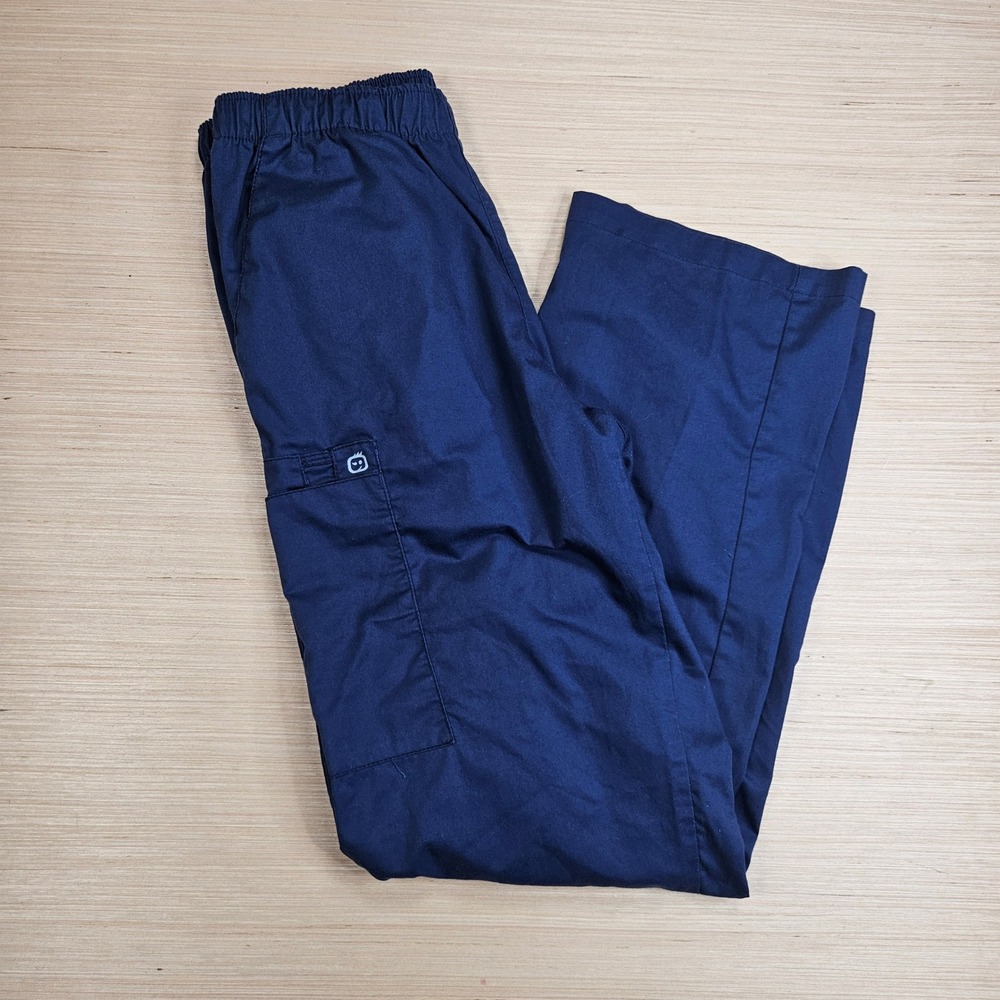 WonderWink‎ Scrub Pants Unisex M 28x30.5 Blue Cargo Medical Uniform Wonderwork